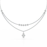Lab Diamond 2.9 CT Two Layered Necklace